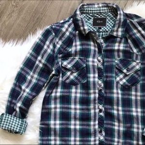 Rails gingham lined plaid button down